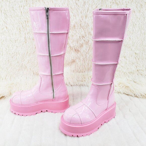 Women's Pink Platform Boots - Picture 9 of 13